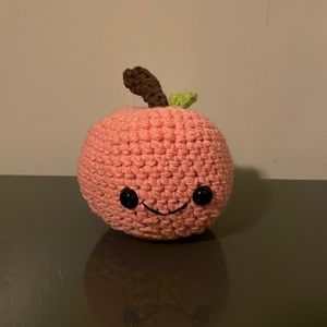 Crochet stuffed peach